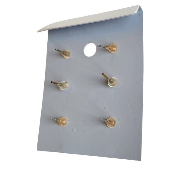 Blue Owl Stud Earrings Set w/ Crystal Studs & Butterfly Pair 3 Pair, Gift Bag - Picture 4 of 6